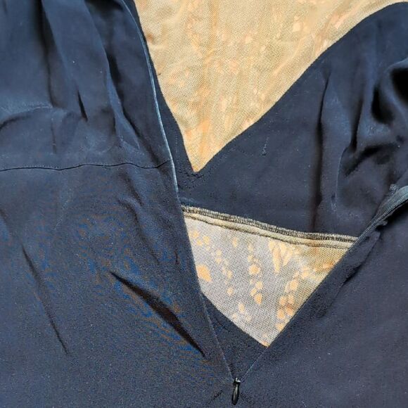 For Love And Lemons Black Valentina Lace Fit And Flare Long Sleeve Dress Large - Picture 2 of 9